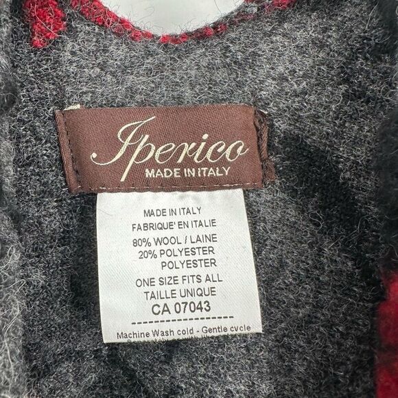 Jperico Women's Floral Wool Blend Cardigan Poncho Sweater Gray Red One Size - Picture 7 of 8